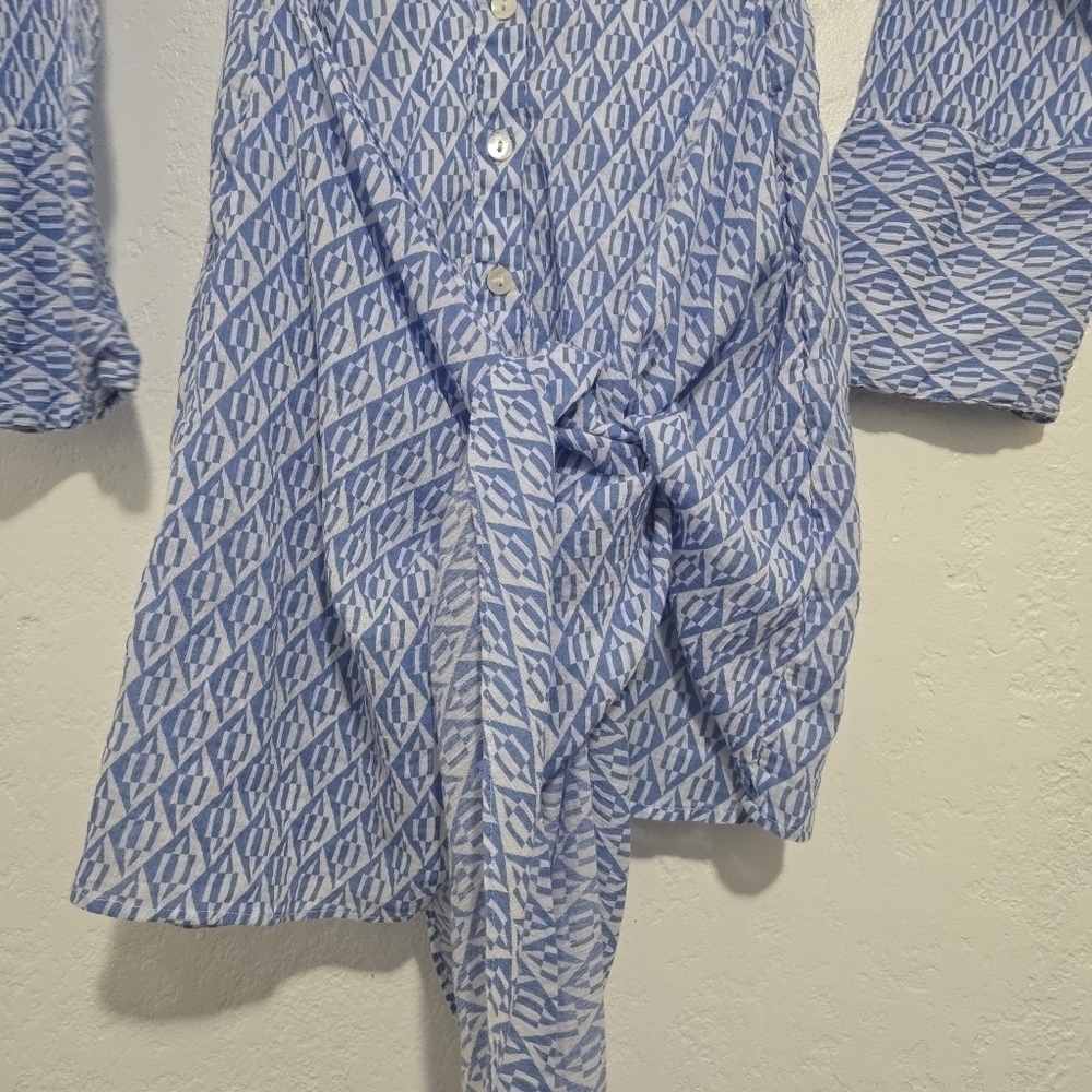 Free People Rillo Blue Beach Summer Shirtdress size XS - Picture 7 of 11